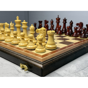 Шахматы подарочные с фигурами из самшита и палисандра