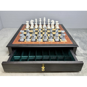 Шахматы подарочные в ларце с фигурами из мрамора