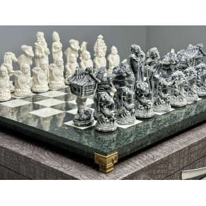Подарочные шахматы “Русские сказки” из камня