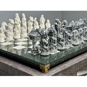Подарочные шахматы “Русские сказки” из камня