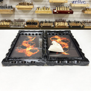 Нарды стеклянные «Фишки судьбы» 63 см с чехлом