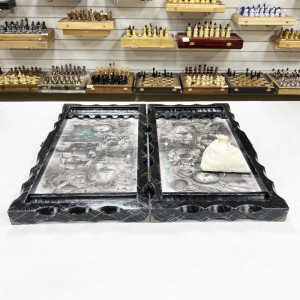 Нарды стеклянные «Призрачный корабль» 63 см с чехлом