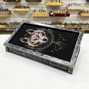 Нарды стеклянные эксклюзив «Ночной Волк»