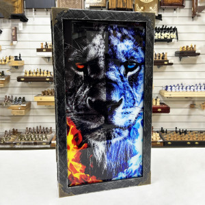 Нарды стеклянные эксклюзив «Ледяной Лев»