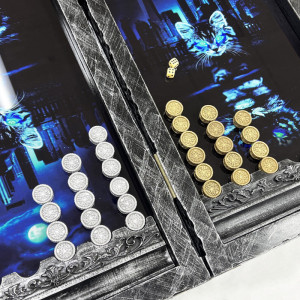 Нарды стеклянные эксклюзив «Ледяной Лев»