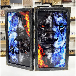 Нарды стеклянные эксклюзив «Ледяной Лев»