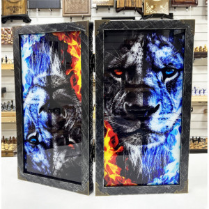 Нарды стеклянные эксклюзив «Ледяной Лев»