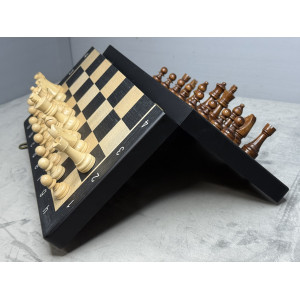 Шахматы 2 в 1 деревянные магнитные ясень 39 см
