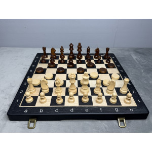 Шахматы 2 в 1 деревянные магнитные ясень 39 см