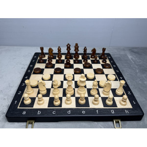 Шахматы 2 в 1 деревянные магнитные ясень 39 см