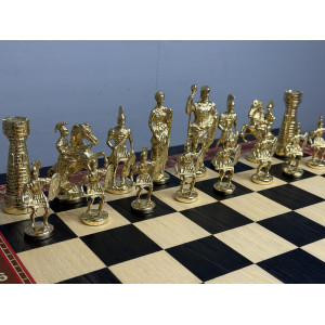 Шахматный ларец с бронзовыми фигурами «Македонская битва»