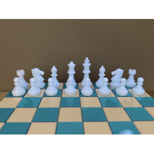 Шахматы светящиеся из эпоксидной смолы "Ледяная магия"