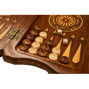 Шахматы + нарды резные "Гамбит 2" 40, Simonyan