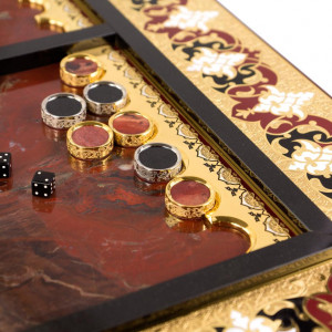 Нарды эксклюзивные «Императорский Орнамент» из яшмы Нарды эксклюзивные «Императорский Орнамент» из яшмы