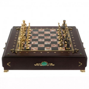 Шахматный ларец «Римские» из бронзы и креноида Шахматный ларец «Римские» из бронзы и креноида