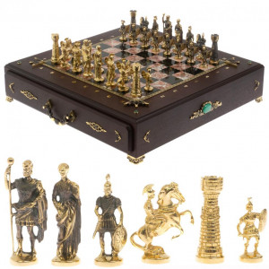 Шахматный ларец «Римские» из бронзы и креноида Шахматный ларец «Римские» из бронзы и креноида