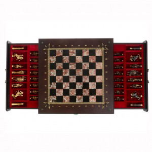 Шахматный ларец «Римские» из бронзы и креноида Шахматный ларец «Римские» из бронзы и креноида