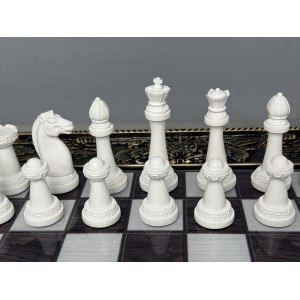 Подарочные шахматы 3 в 1 «Победа» с фигурами Стаунтон из литьевого мрамора Подарочные шахматы 3 в 1 «Победа» с фигурами Стаунтон из литьевого мрамора