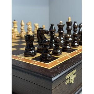 Шахматы подарочные «Карельский Император» в ларце 45