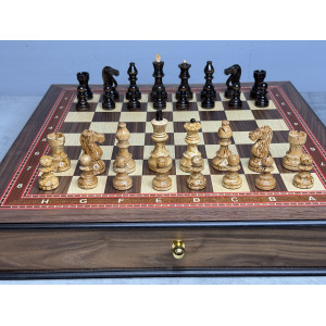 Шахматы подарочные премиум с фигурами из карельской берёзы 