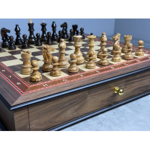 Шахматы подарочные премиум с фигурами из карельской берёзы 