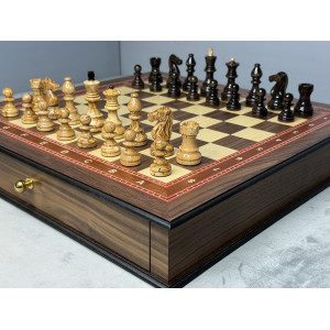 Шахматы подарочные премиум с фигурами из карельской берёзы 