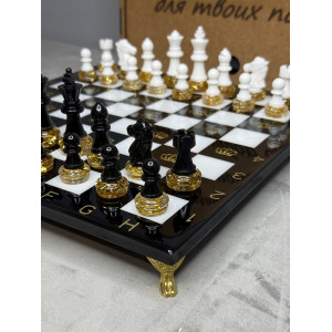 Шахматы подарочные  «Императорские — Корона» из эпоксидной смолы