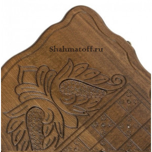 Нарды резные "Армянский узор 4" с ручкой 60, Haleyan