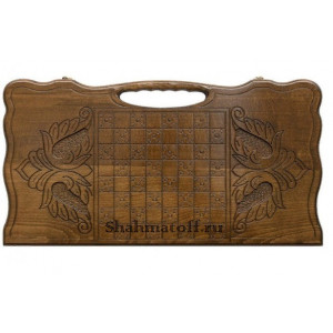 Нарды резные "Армянский узор 4" с ручкой 60, Haleyan