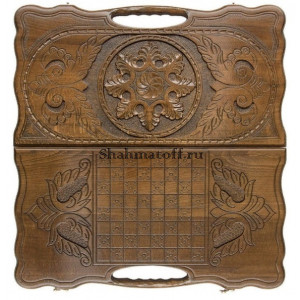 Нарды резные "Армянский узор 4" с ручкой 60, Haleyan