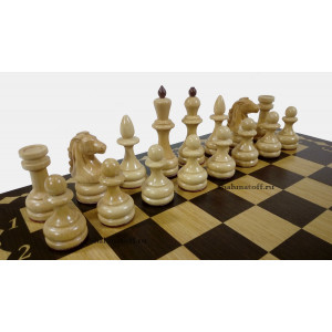 Шахматы ручной работы "Гроссмейстер" в ларце "Маркетри венге" премиум класса