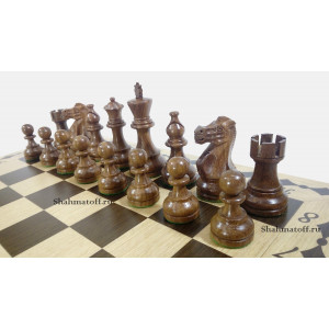 Шахматы "Кингчесс" в ларце "Маркетри орех" премиум класса