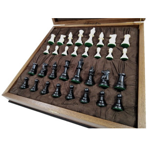 Шахматный ларец "Статус" венге с утяжелёнными фигурами 