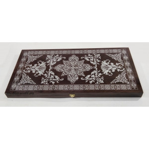     Нарды "Амбровый орнамент" венге серебро