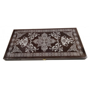     Нарды "Амбровый орнамент" венге серебро