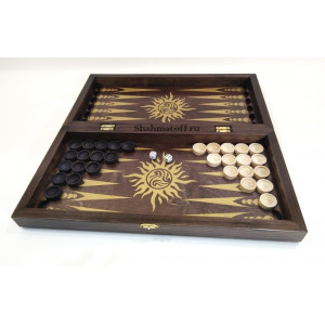 Набор 3 в 1 "Гроссмейстер" венге с фигурами из бука 