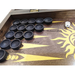 Набор 3 в 1 "Гроссмейстер" венге с фигурами из бука 