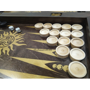 Набор 3 в 1 "Гроссмейстер" венге с фигурами из бука 