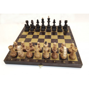 Набор 3 в 1 "Гроссмейстер" венге с фигурами из бука 