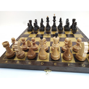 Набор 3 в 1 "Гроссмейстер" венге с фигурами из бука 