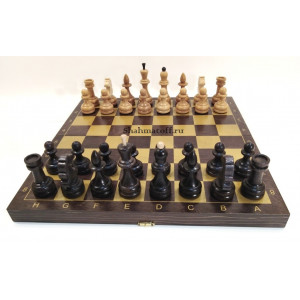 Набор 3 в 1 "Гроссмейстер" венге с фигурами из бука 