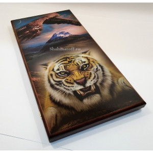 Нарды лазерная фотопечать "Орёл и тигр" большие