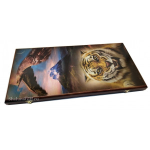 Нарды лазерная фотопечать "Орёл и тигр" большие