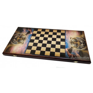 Нарды лазерная фотопечать "Орёл и тигр" большие