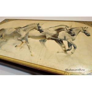 Нарды лазерная фотопечать "Лошади" большие