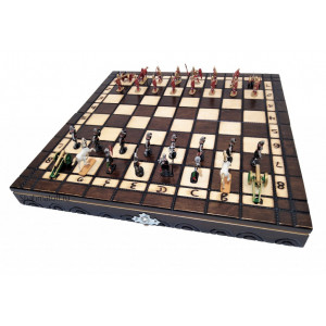 Шахматы оловянные Ледовое побоище на доске лофт 30 см