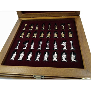 Шахматы "Средневековая Европа мини" орех антик