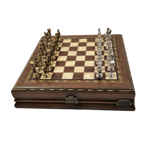 Шахматы "Средневековая Европа мини" орех антик