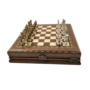 Шахматы "Средневековая Европа мини" орех антик