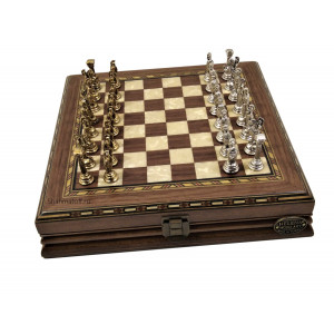 Шахматы "Средневековая Европа мини" орех антик